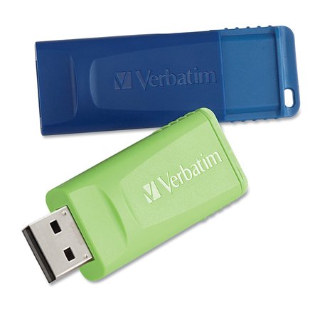 VERBATIM Store n Go USB Flash Drive, 32 GB, Assorted Colors, PK2 99124